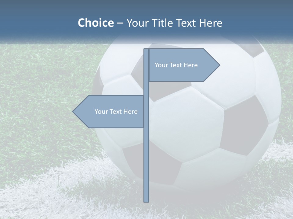 A Soccer Ball Sitting On Top Of A Lush Green Field PowerPoint Template