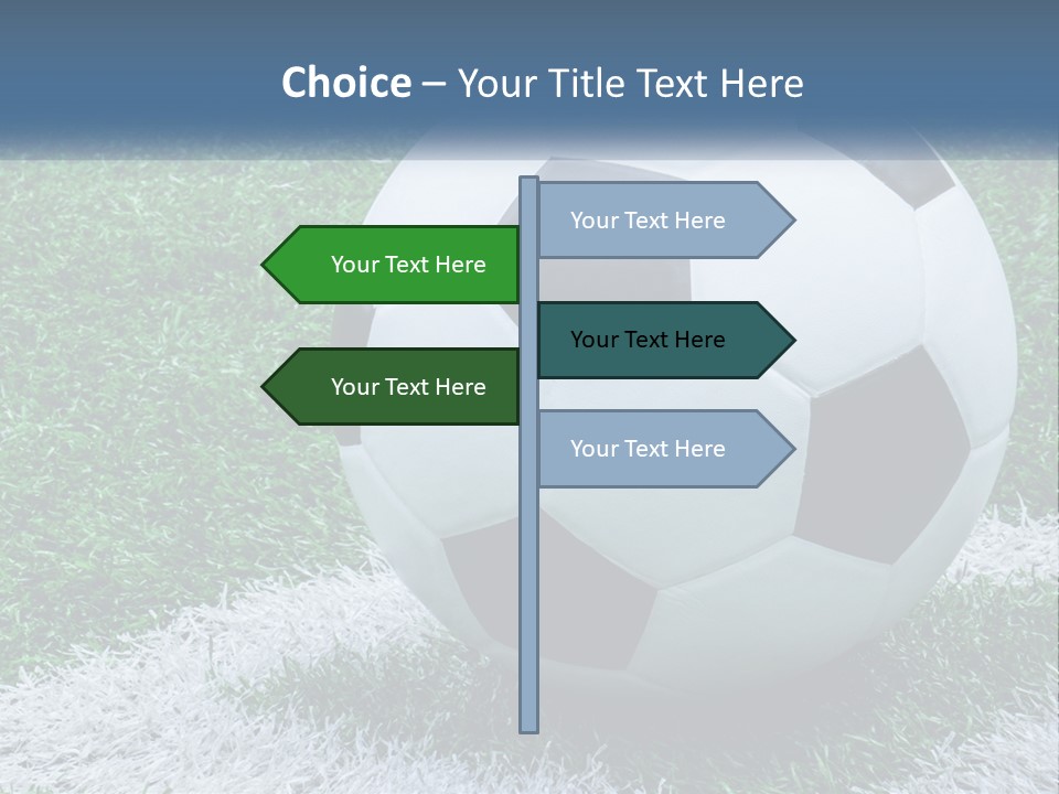A Soccer Ball Sitting On Top Of A Lush Green Field PowerPoint Template