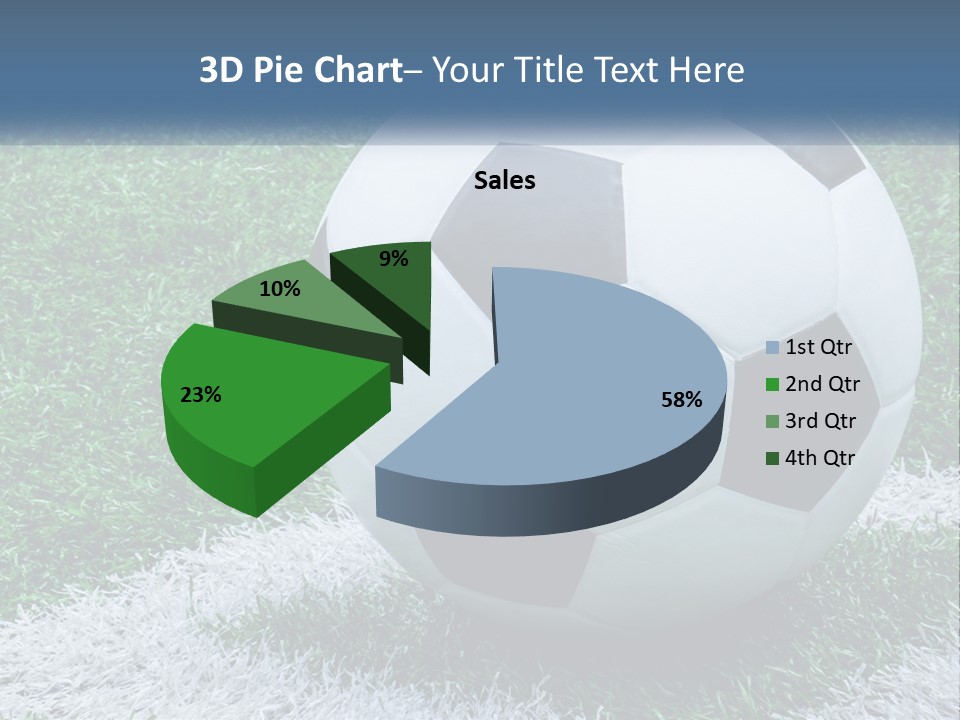 A Soccer Ball Sitting On Top Of A Lush Green Field PowerPoint Template
