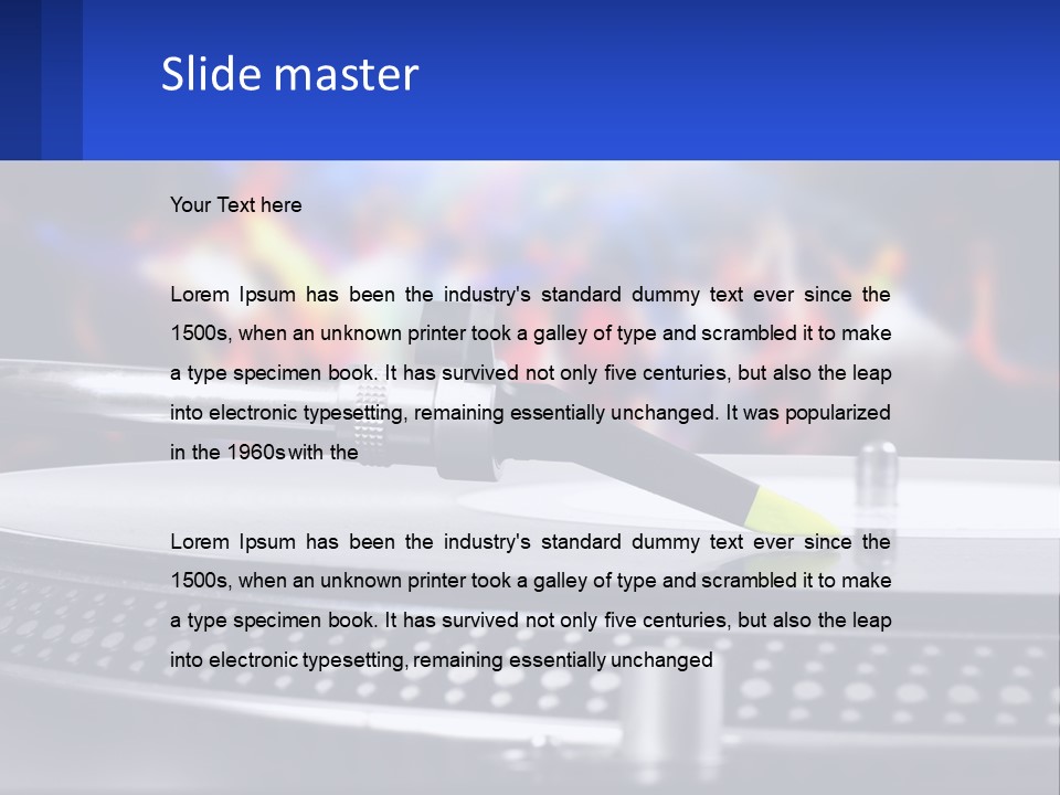 A Record Player With A Yellow Pen On Top Of It PowerPoint Template