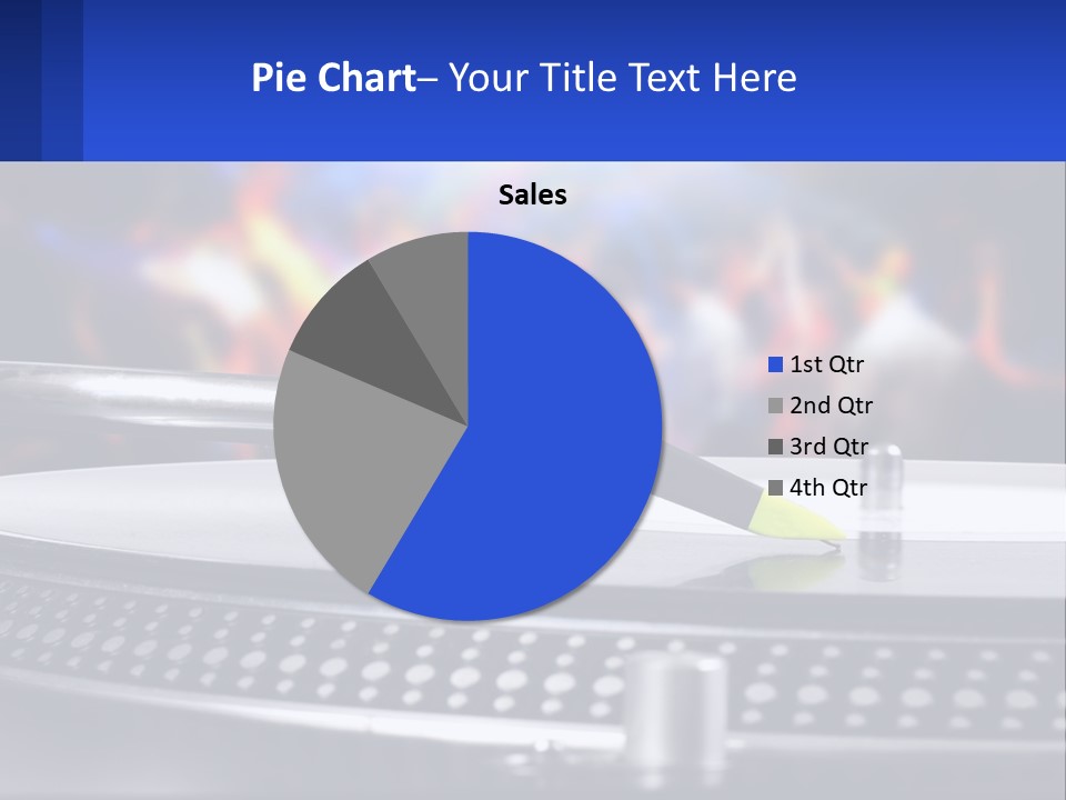 A Record Player With A Yellow Pen On Top Of It PowerPoint Template