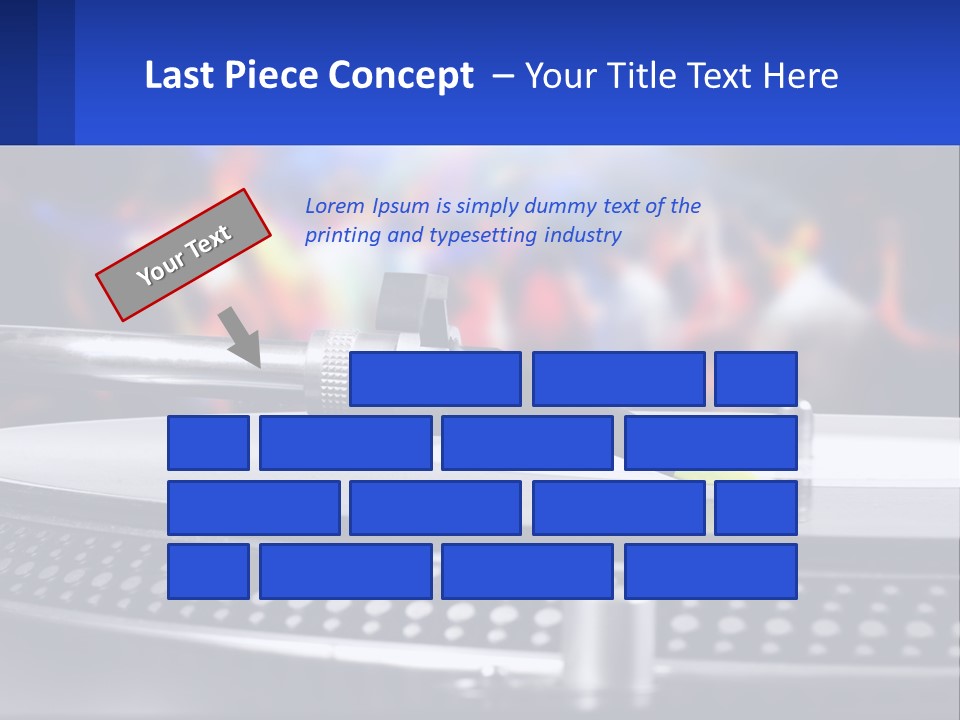 A Record Player With A Yellow Pen On Top Of It PowerPoint Template