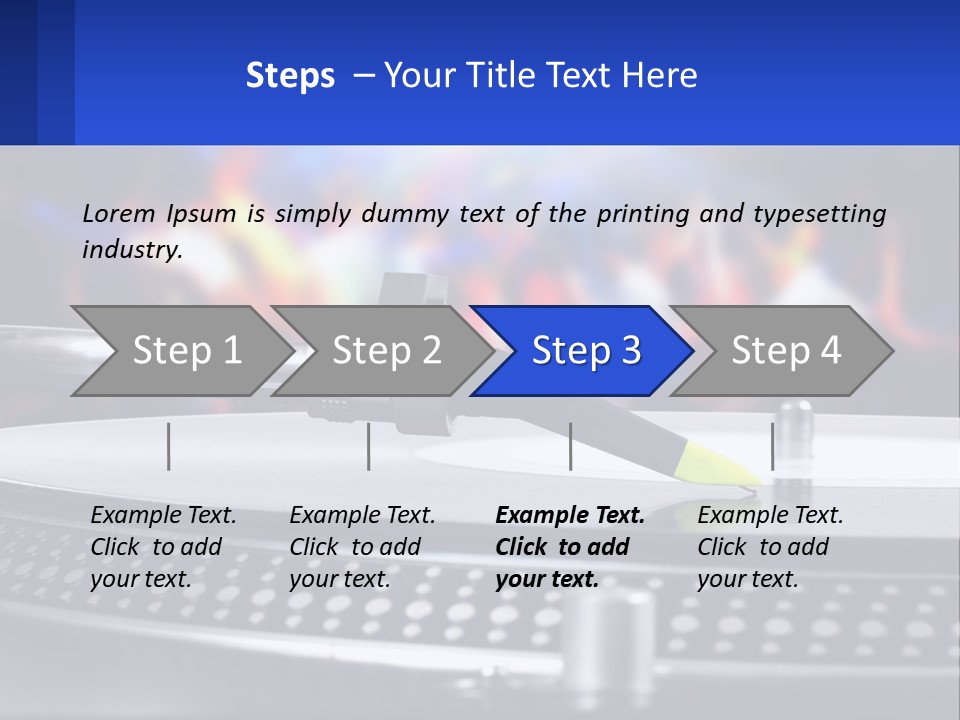A Record Player With A Yellow Pen On Top Of It PowerPoint Template