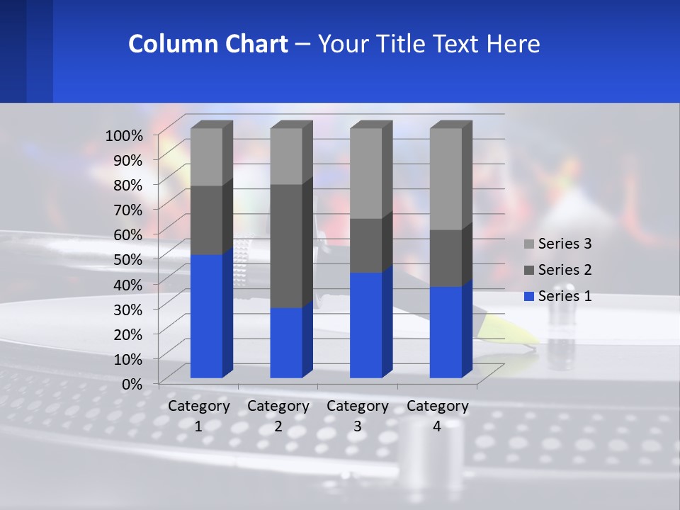 A Record Player With A Yellow Pen On Top Of It PowerPoint Template