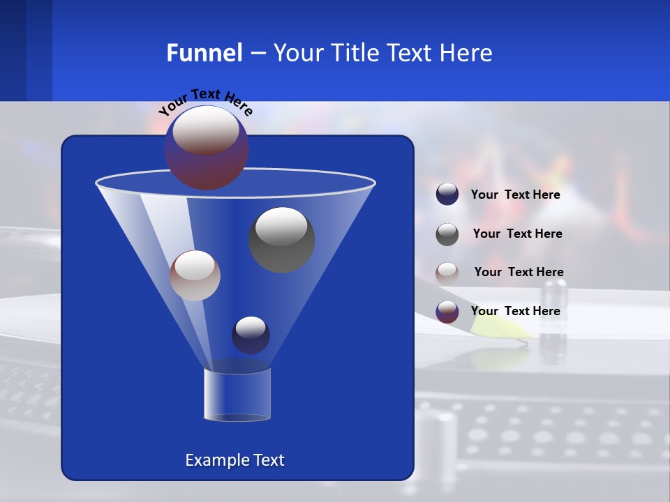 A Record Player With A Yellow Pen On Top Of It PowerPoint Template
