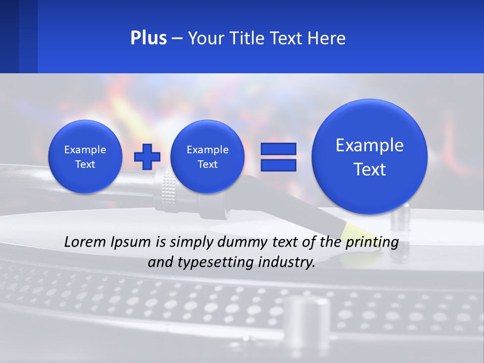 A Record Player With A Yellow Pen On Top Of It PowerPoint Template