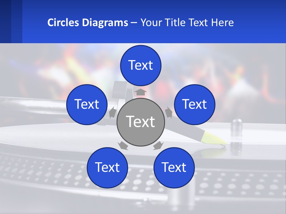 A Record Player With A Yellow Pen On Top Of It PowerPoint Template