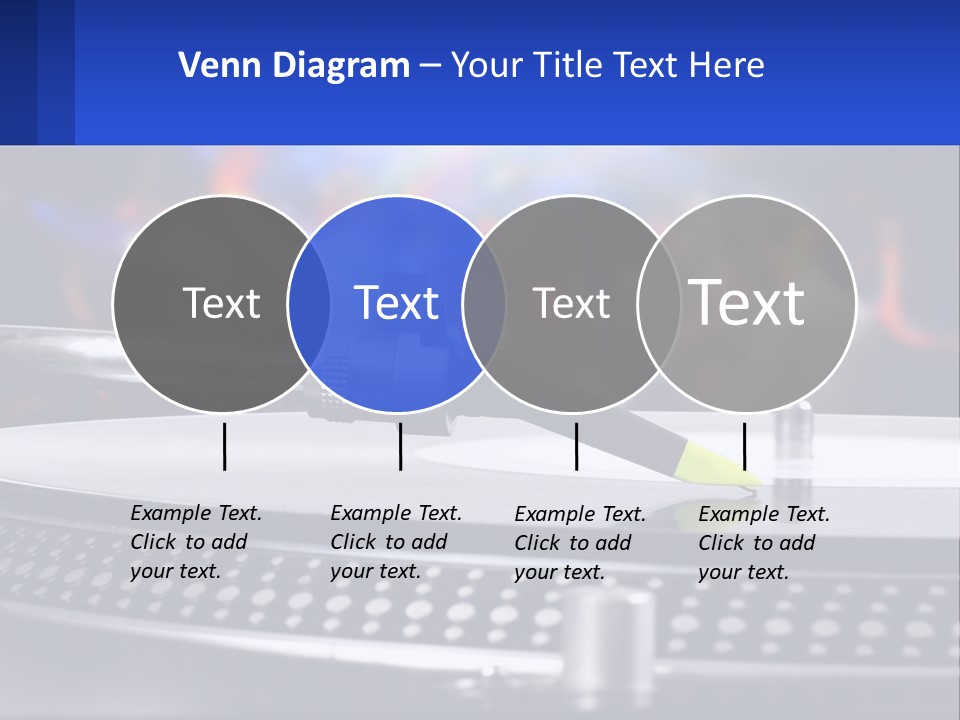A Record Player With A Yellow Pen On Top Of It PowerPoint Template