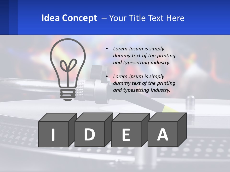 A Record Player With A Yellow Pen On Top Of It PowerPoint Template