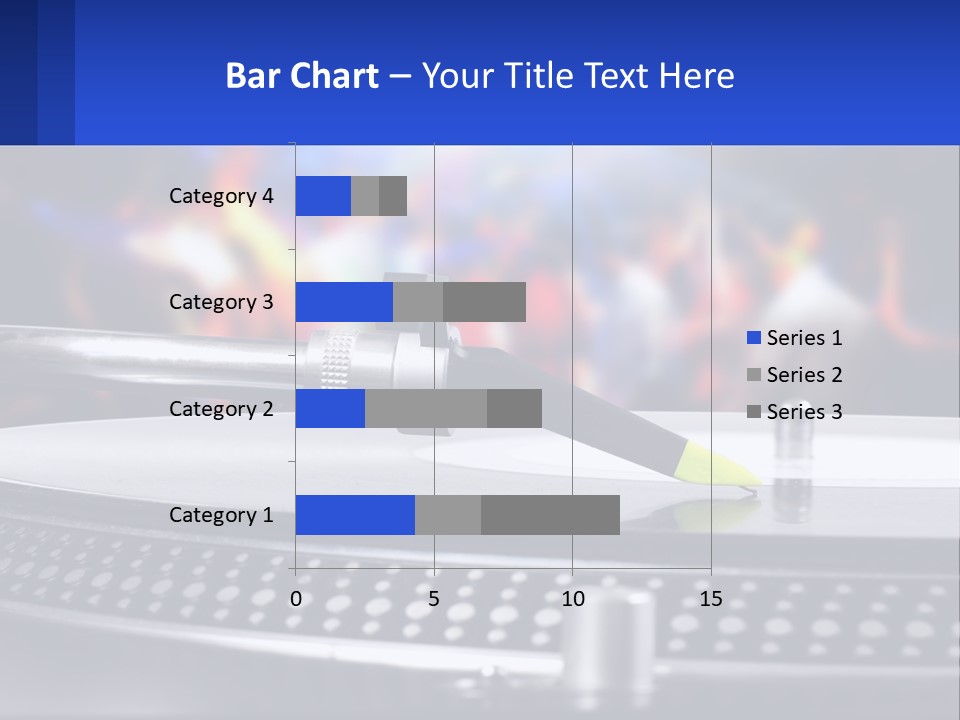 A Record Player With A Yellow Pen On Top Of It PowerPoint Template
