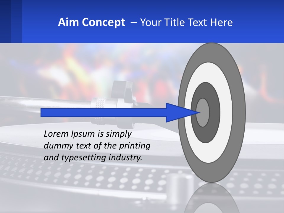 A Record Player With A Yellow Pen On Top Of It PowerPoint Template