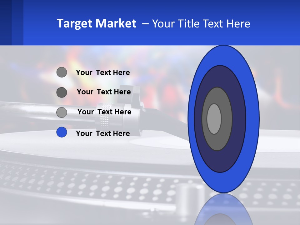 A Record Player With A Yellow Pen On Top Of It PowerPoint Template