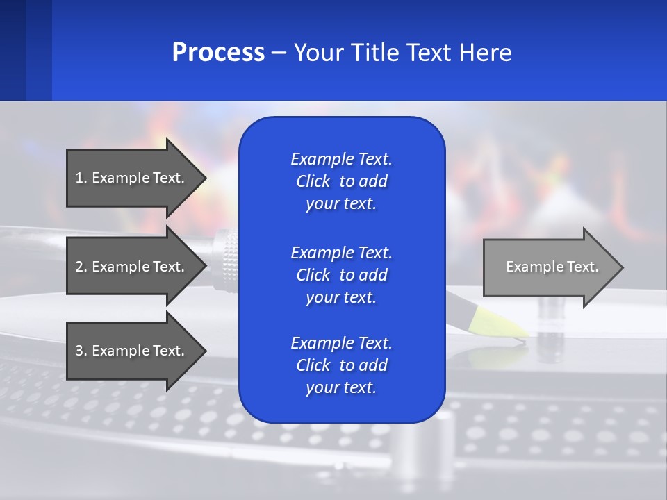 A Record Player With A Yellow Pen On Top Of It PowerPoint Template