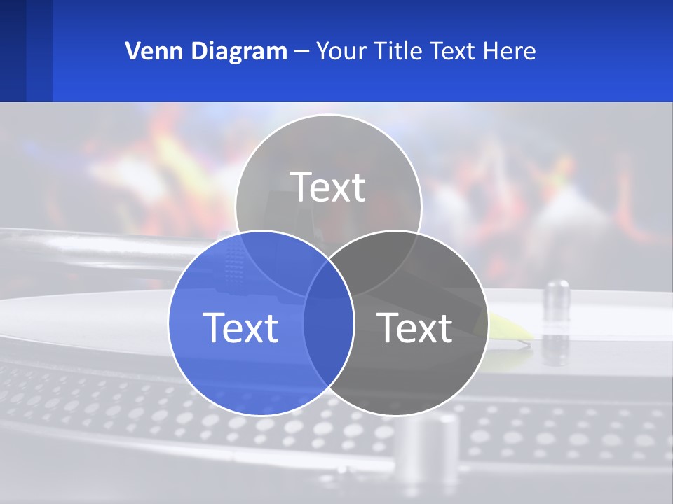 A Record Player With A Yellow Pen On Top Of It PowerPoint Template