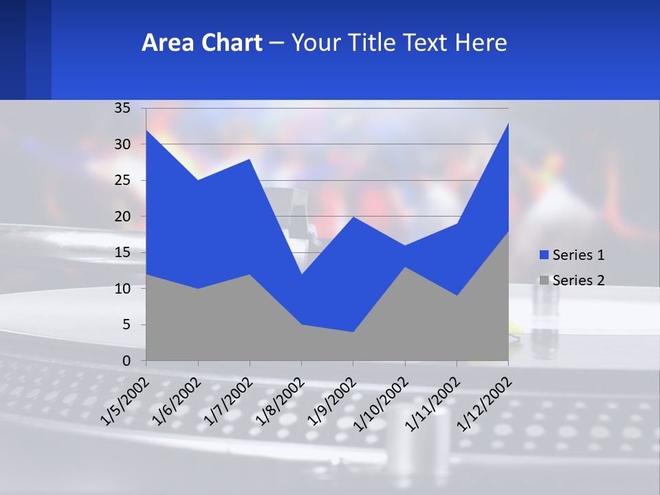 A Record Player With A Yellow Pen On Top Of It PowerPoint Template