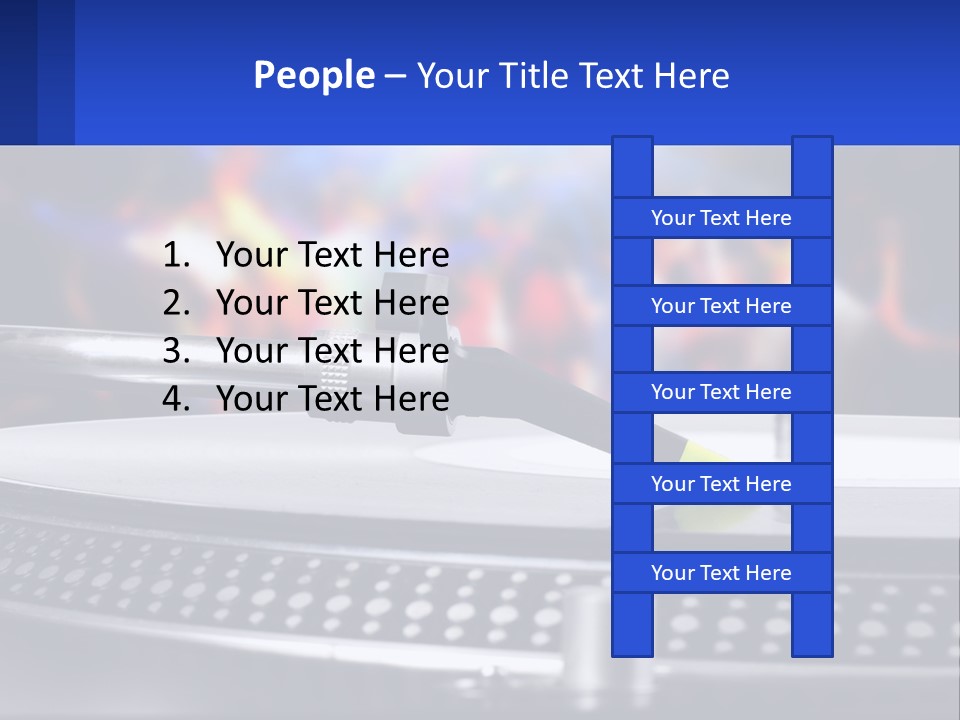 A Record Player With A Yellow Pen On Top Of It PowerPoint Template