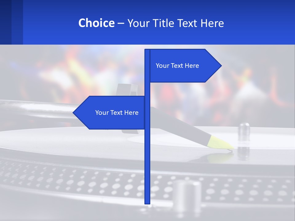 A Record Player With A Yellow Pen On Top Of It PowerPoint Template