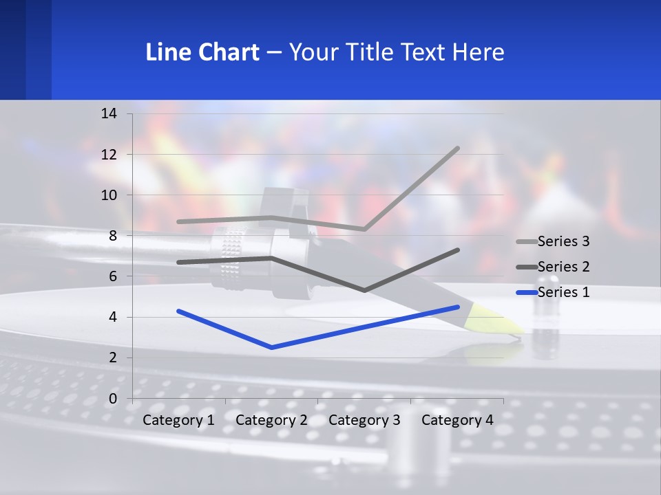 A Record Player With A Yellow Pen On Top Of It PowerPoint Template