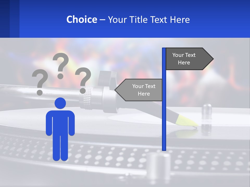 A Record Player With A Yellow Pen On Top Of It PowerPoint Template