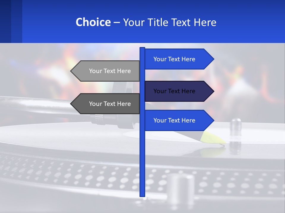 A Record Player With A Yellow Pen On Top Of It PowerPoint Template