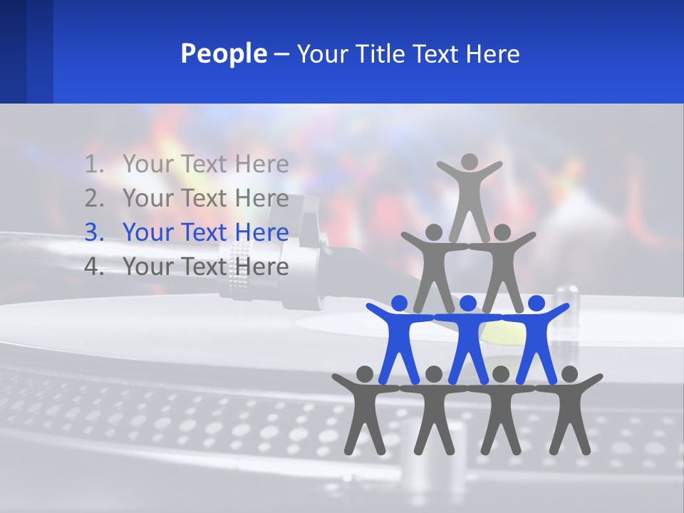 A Record Player With A Yellow Pen On Top Of It PowerPoint Template