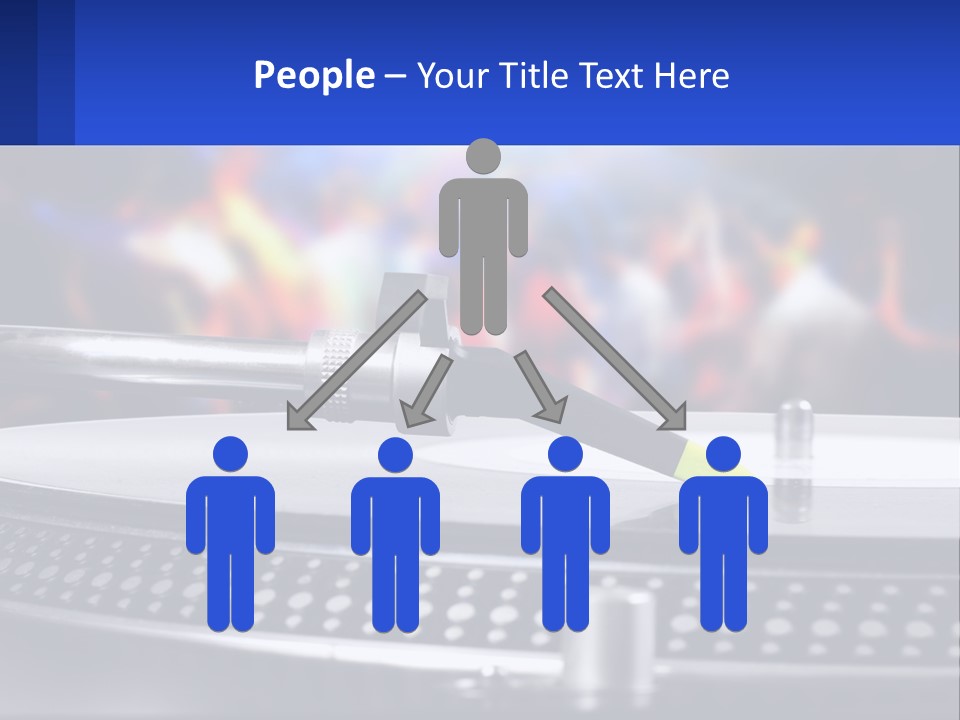 A Record Player With A Yellow Pen On Top Of It PowerPoint Template