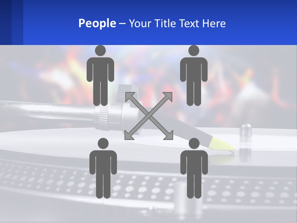A Record Player With A Yellow Pen On Top Of It PowerPoint Template