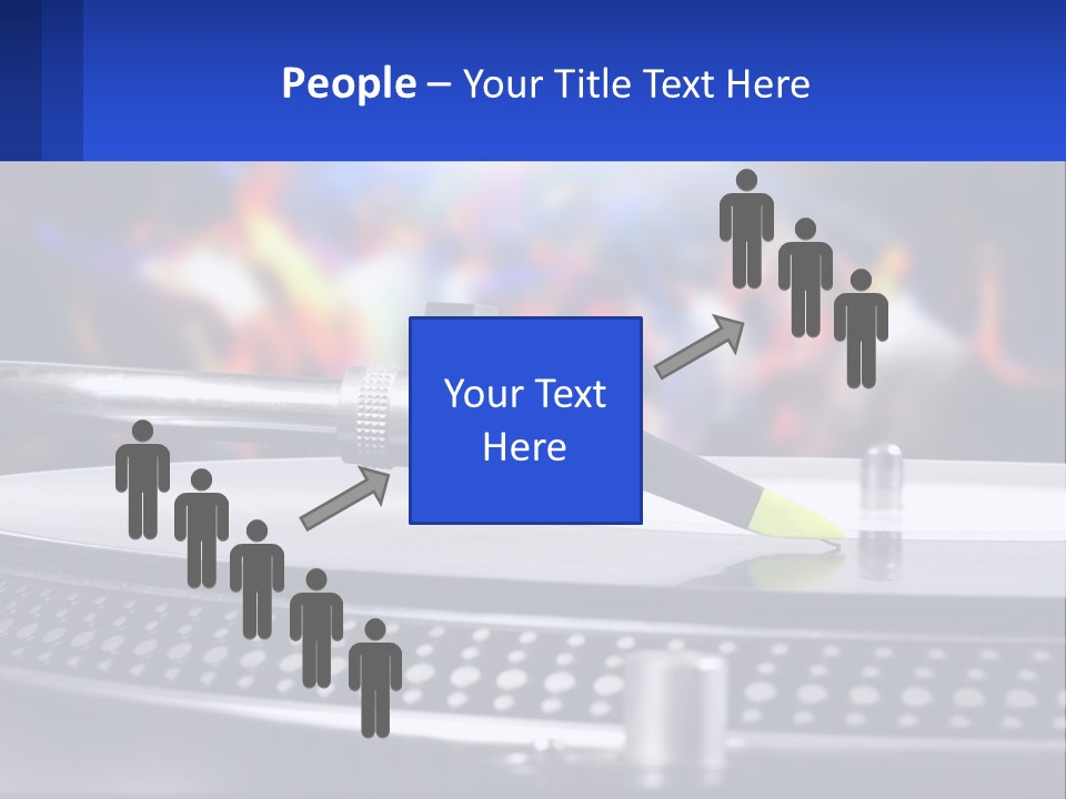 A Record Player With A Yellow Pen On Top Of It PowerPoint Template