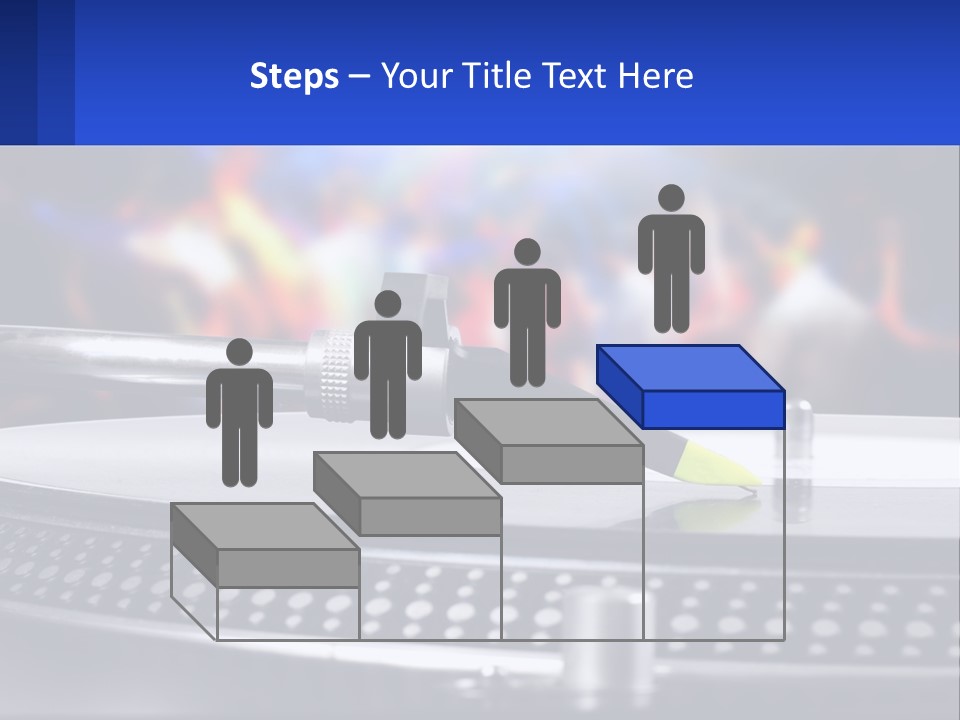 A Record Player With A Yellow Pen On Top Of It PowerPoint Template