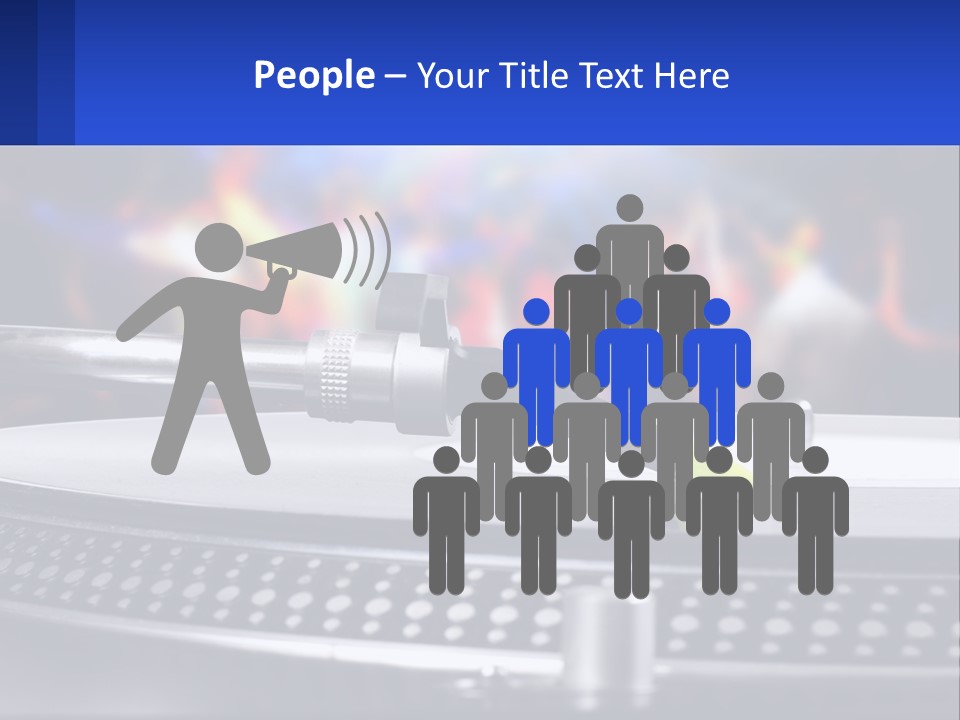 A Record Player With A Yellow Pen On Top Of It PowerPoint Template