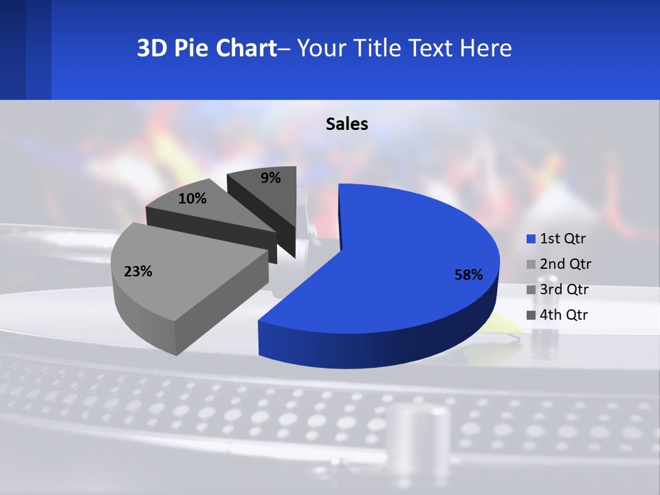 A Record Player With A Yellow Pen On Top Of It PowerPoint Template