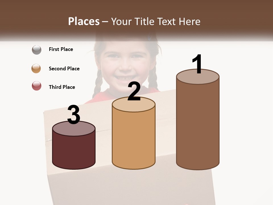 A Little Girl Holding A Box With A Smile On Her Face PowerPoint Template