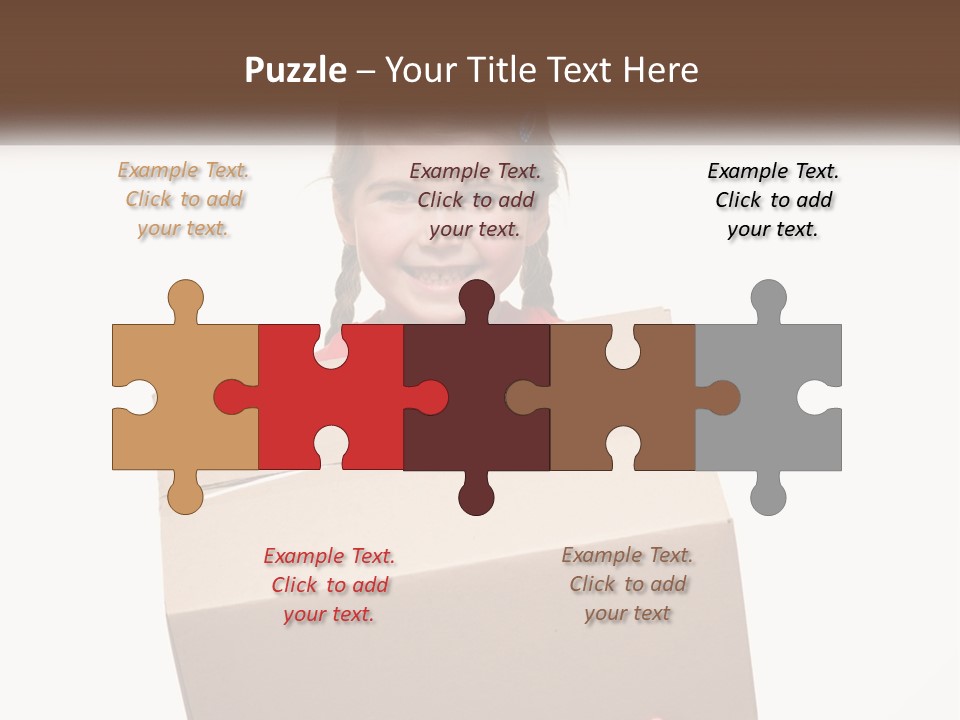 A Little Girl Holding A Box With A Smile On Her Face PowerPoint Template