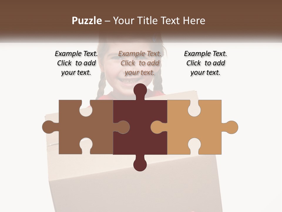 A Little Girl Holding A Box With A Smile On Her Face PowerPoint Template