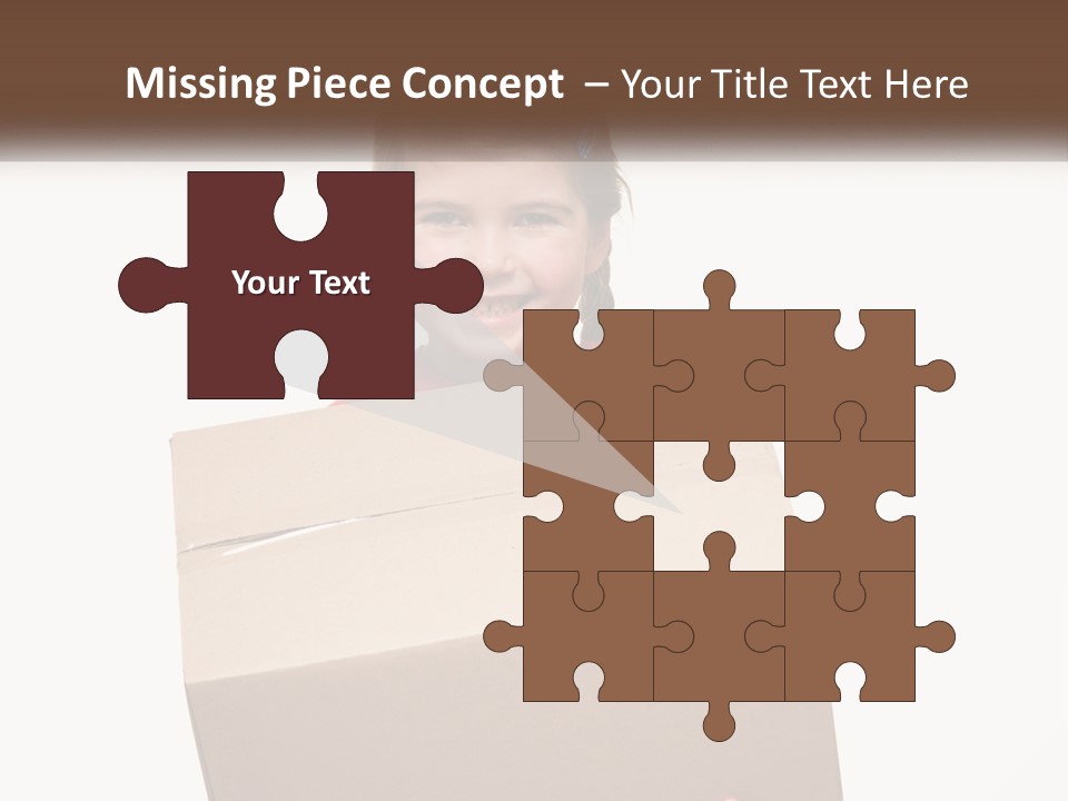 A Little Girl Holding A Box With A Smile On Her Face PowerPoint Template
