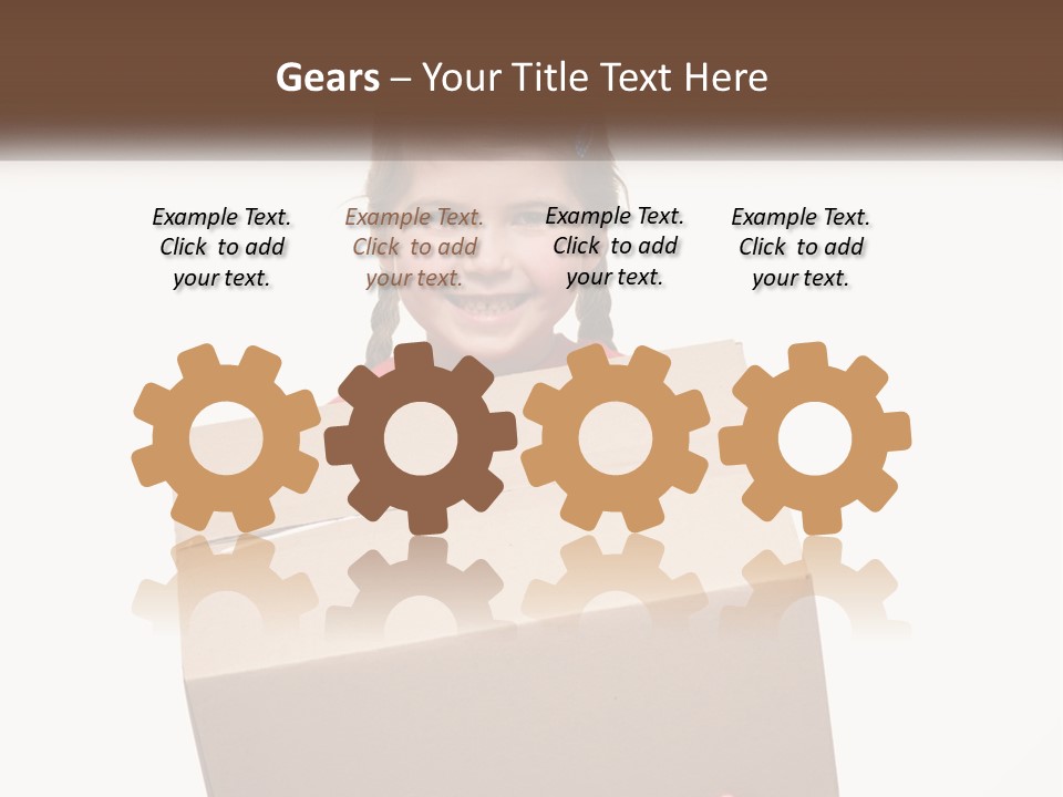 A Little Girl Holding A Box With A Smile On Her Face PowerPoint Template