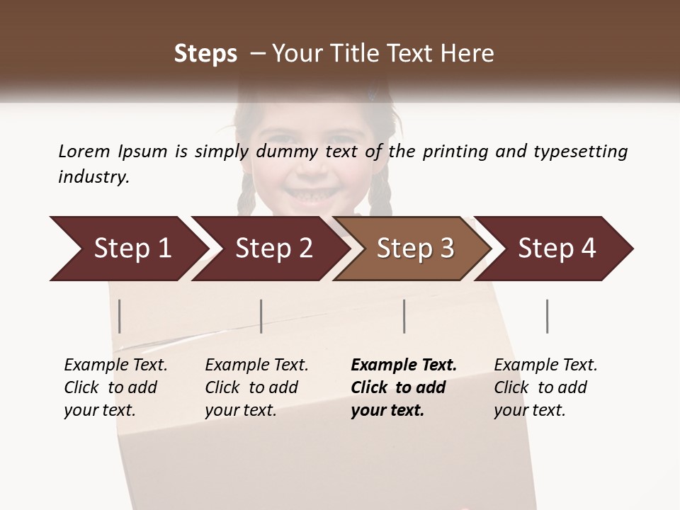 A Little Girl Holding A Box With A Smile On Her Face PowerPoint Template