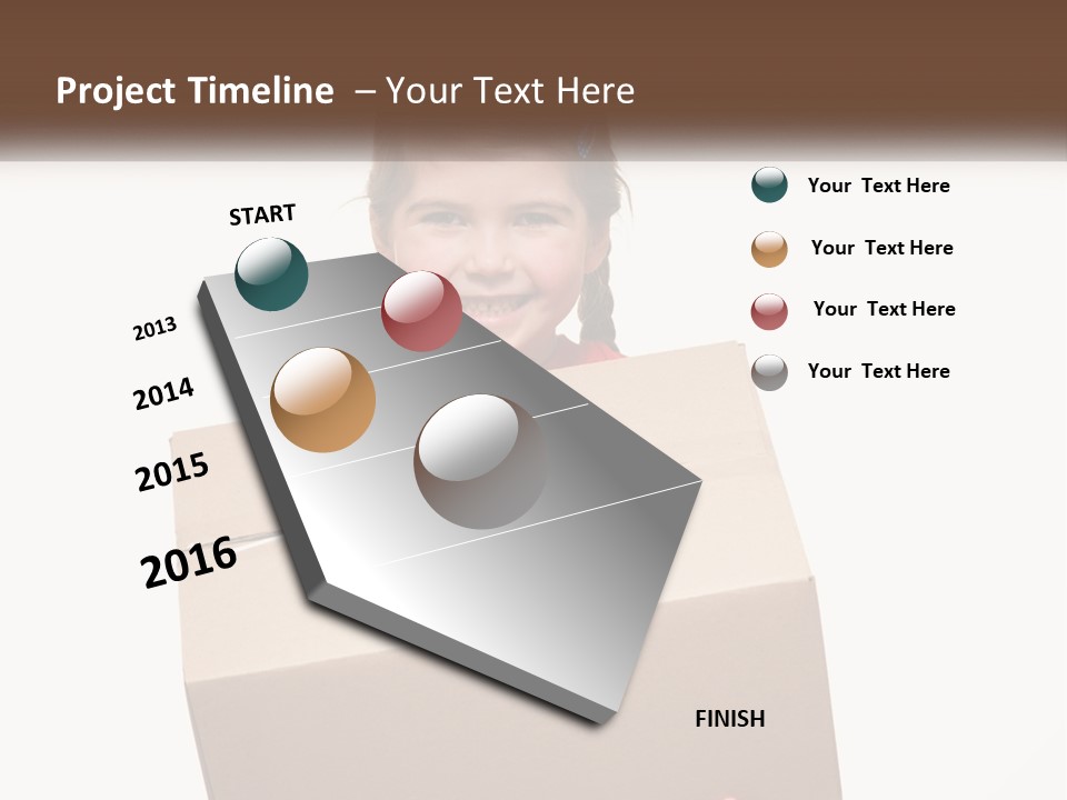 A Little Girl Holding A Box With A Smile On Her Face PowerPoint Template