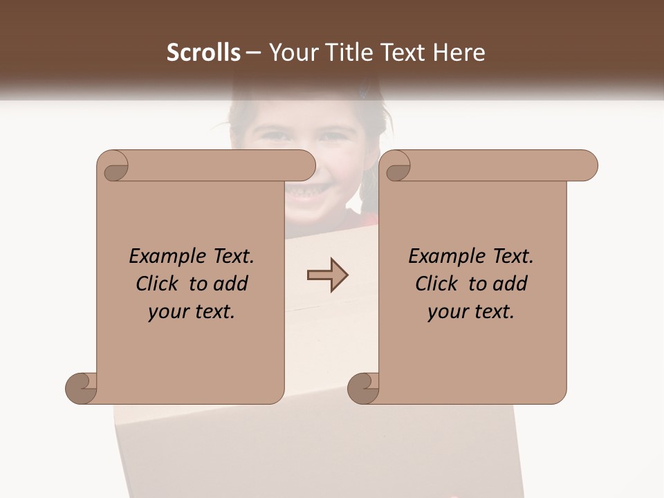 A Little Girl Holding A Box With A Smile On Her Face PowerPoint Template