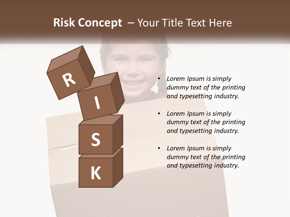 A Little Girl Holding A Box With A Smile On Her Face PowerPoint Template