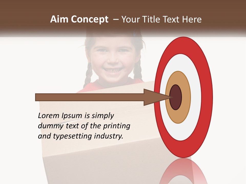 A Little Girl Holding A Box With A Smile On Her Face PowerPoint Template