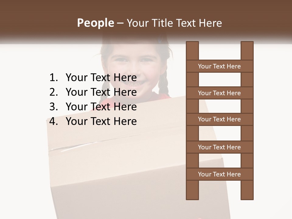 A Little Girl Holding A Box With A Smile On Her Face PowerPoint Template