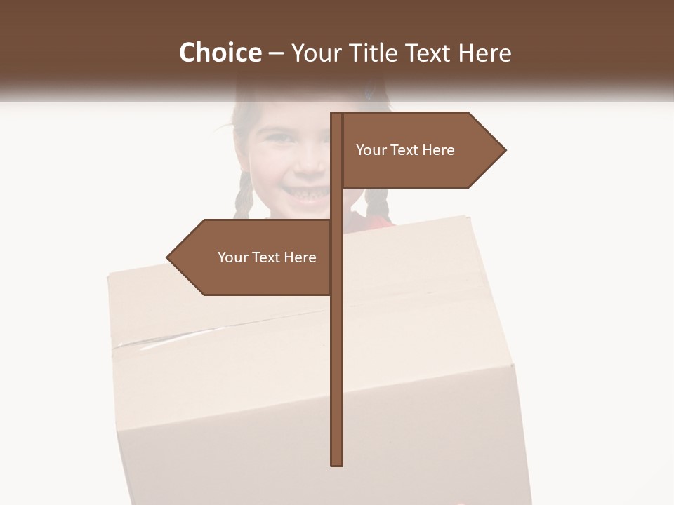 A Little Girl Holding A Box With A Smile On Her Face PowerPoint Template