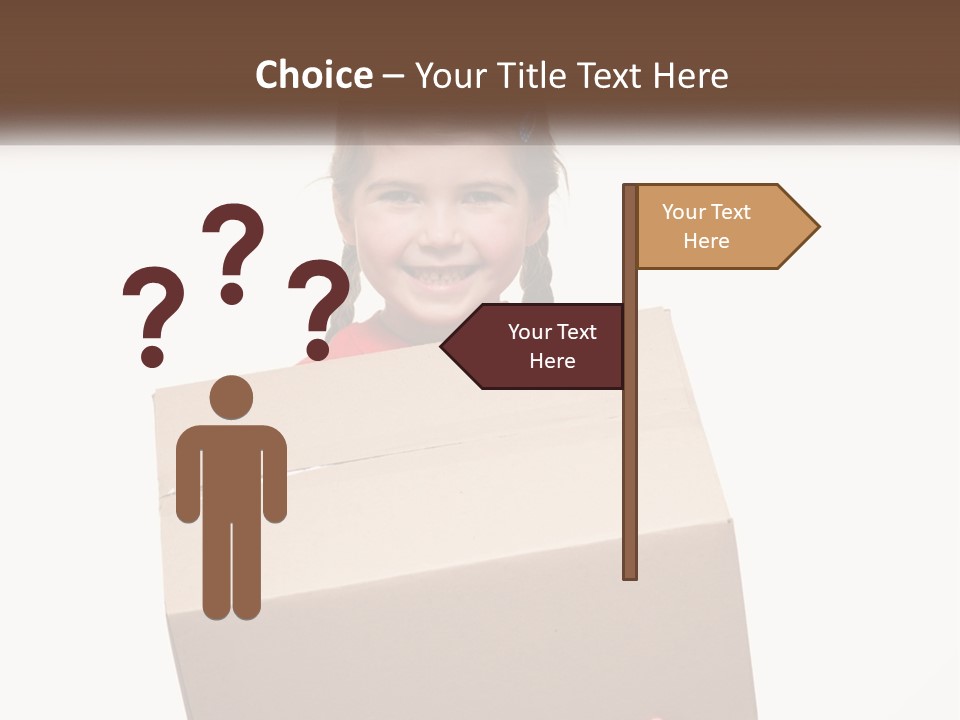 A Little Girl Holding A Box With A Smile On Her Face PowerPoint Template