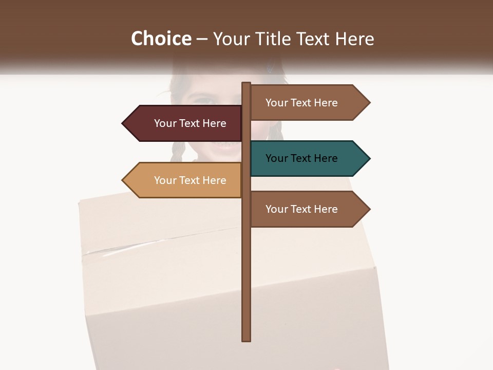 A Little Girl Holding A Box With A Smile On Her Face PowerPoint Template