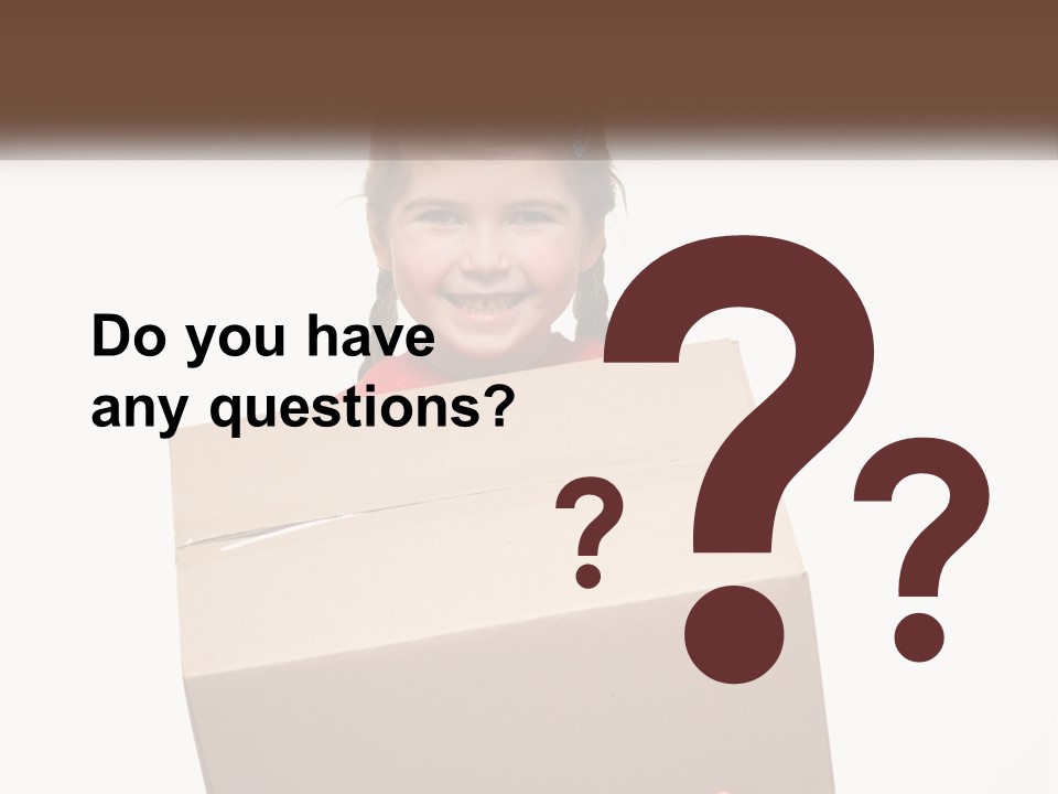 A Little Girl Holding A Box With A Smile On Her Face PowerPoint Template