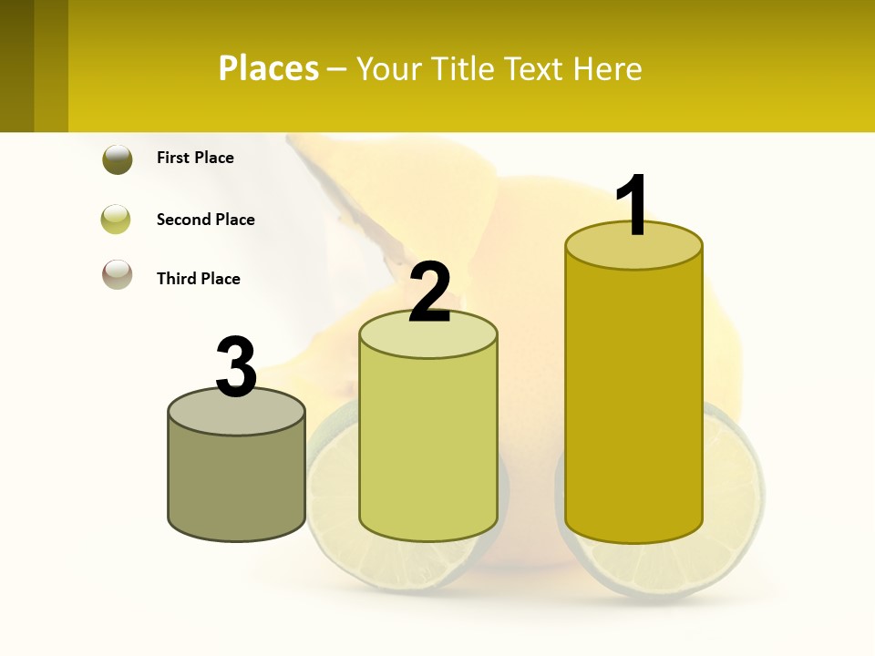 A Lemon And Lime Slice On A White Background PowerPoint Template