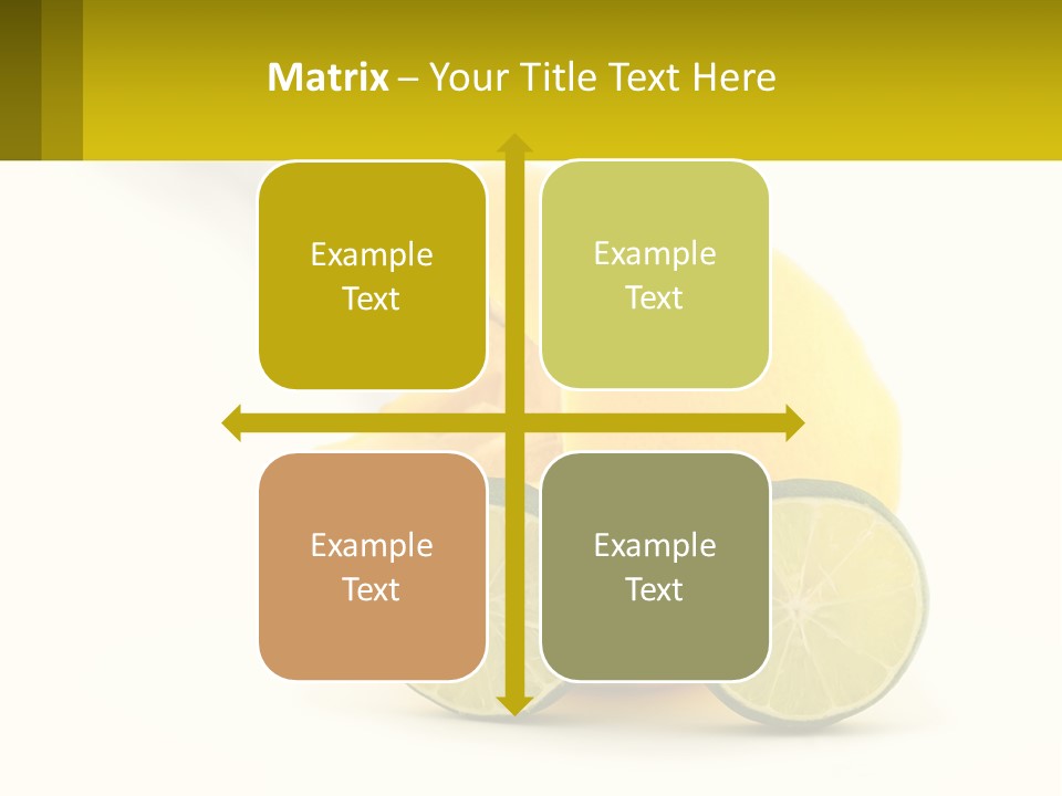 A Lemon And Lime Slice On A White Background PowerPoint Template