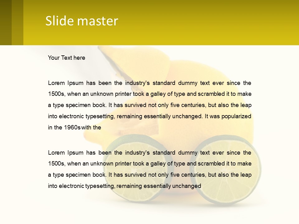 A Lemon And Lime Slice On A White Background PowerPoint Template