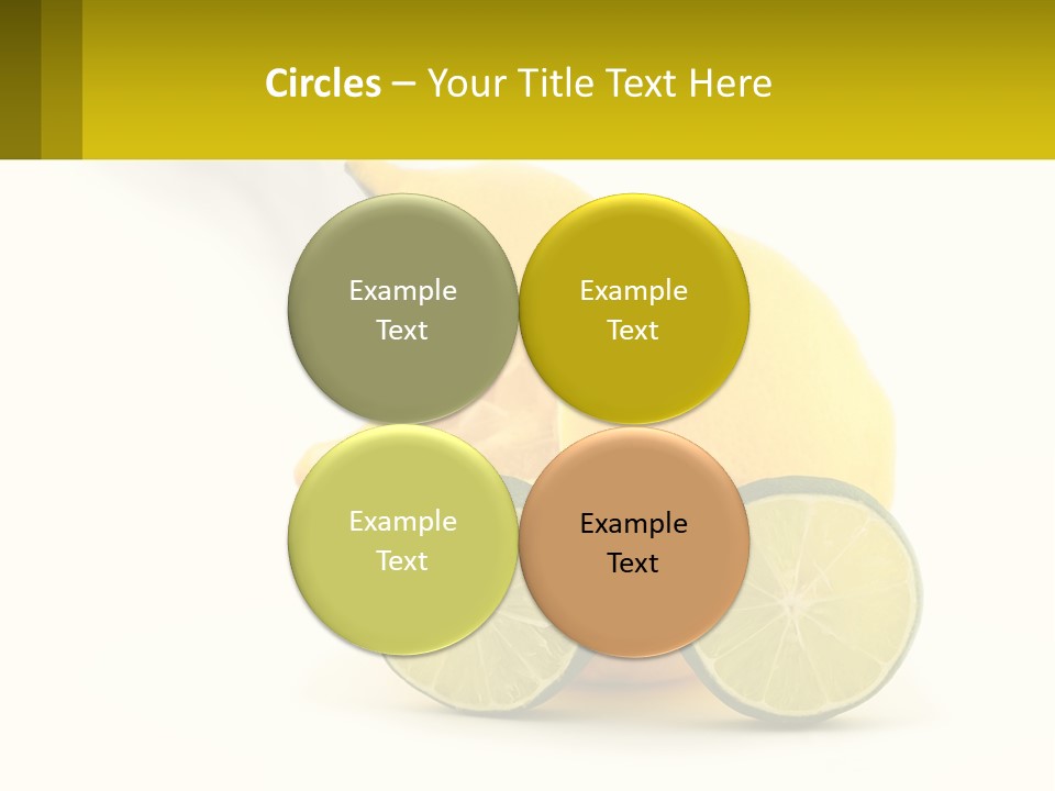 A Lemon And Lime Slice On A White Background PowerPoint Template